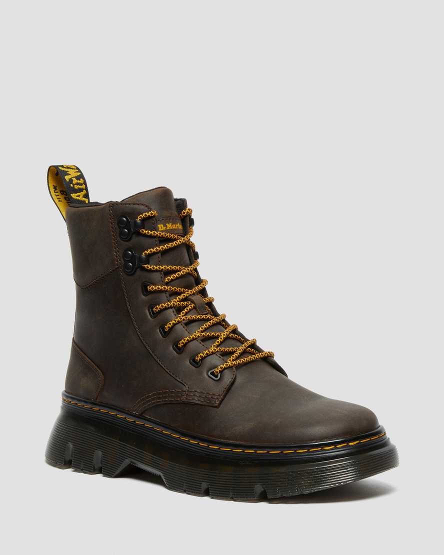 Dr. Martens Tarik Crazy Horse Nahka Miesten Utility Nilkkurit - TummanRuskea Nilkkurit [316-QXMBVE]